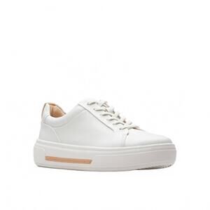 NEW CLARKS women's hollyhock walk leather sneaker in off white